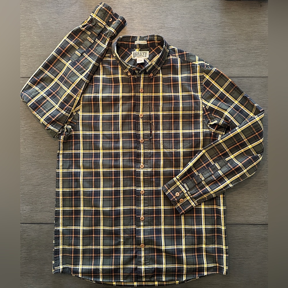 Mens, Duluth, Large Tall, Button Down, Long Sleeve Shirt.